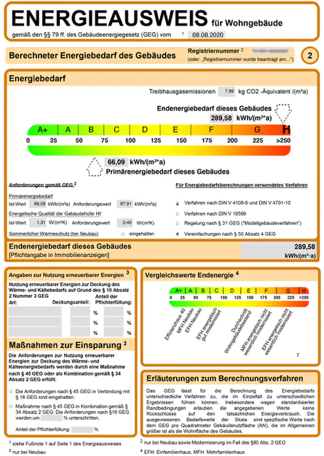 Muster Energieausweis Seite 2